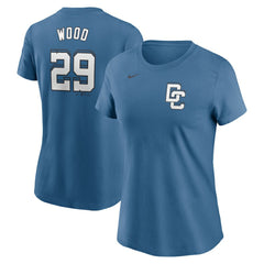 James Wood Washington Nationals Nike Women's 2025 City Connect Fuse Name & Number T-Shirt - Blue - Nike Lifestyle