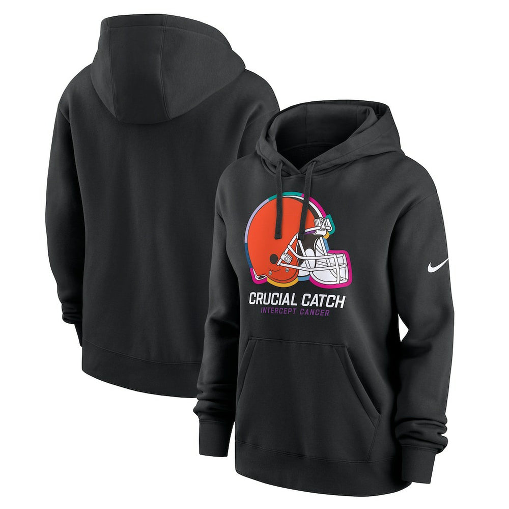 Nike Cleveland Browns Women's 2024 NFL Crucial Catch Club Pullover Hoodie Black
