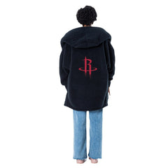 The Best Lounger in the World By Jill Martin Houston Rockets Unisex Black Oversized Open-Front Hoodie Sweater