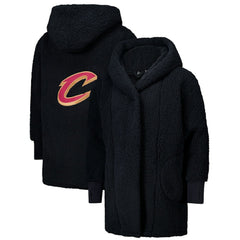 The Best Lounger in the World By Jill Martin Cleveland Cavaliers Unisex Black Oversized Open-Front Hoodie Sweater