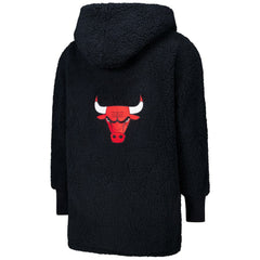 The Best Lounger in the World By Jill Martin Chicago Bulls Unisex Black Oversized Open-Front Hoodie Sweater