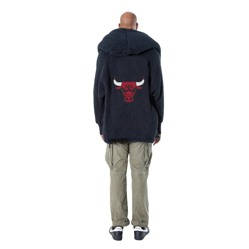 The Best Lounger in the World By Jill Martin Chicago Bulls Unisex Black Oversized Open-Front Hoodie Sweater