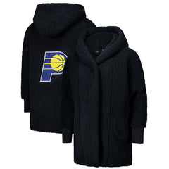 The Best Lounger in the World By Jill Martin Indiana Pacers Unisex Black Oversized Open-Front Hoodie Sweater