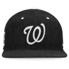 Washington Nationals Nike Pro Corduroy Structured Snapback Hat - Black - Nike Discount