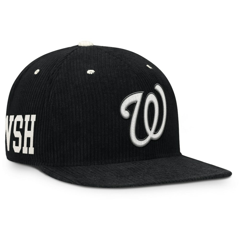 Washington Nationals Nike Pro Corduroy Structured Snapback Hat - Black - Nike Discount