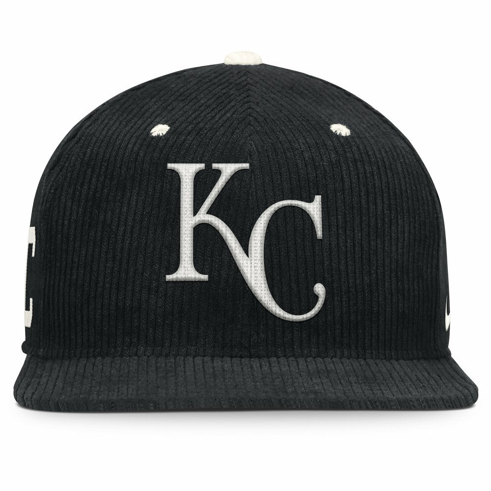 Kansas City Royals Nike Pro Corduroy Structured Snapback Hat - Black - Nike Lifestyle