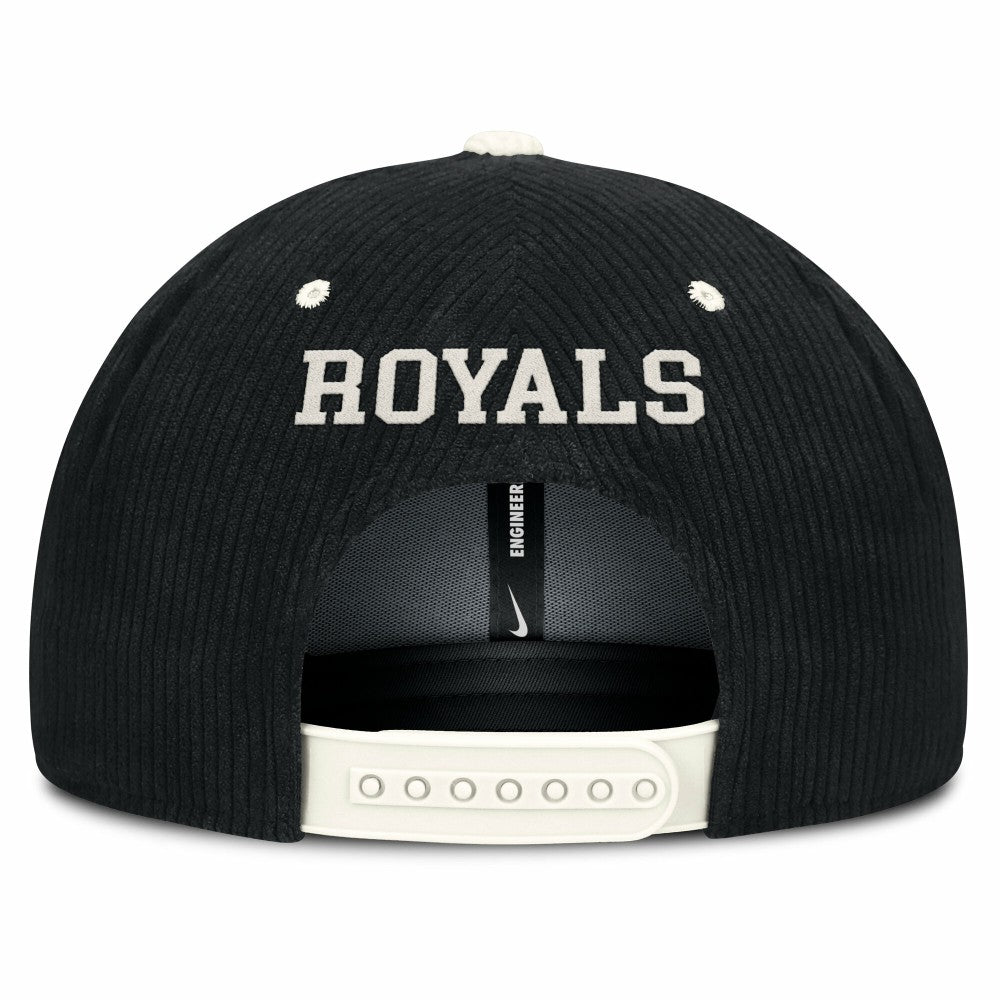 Kansas City Royals Nike Pro Corduroy Structured Snapback Hat - Black - Nike Lifestyle