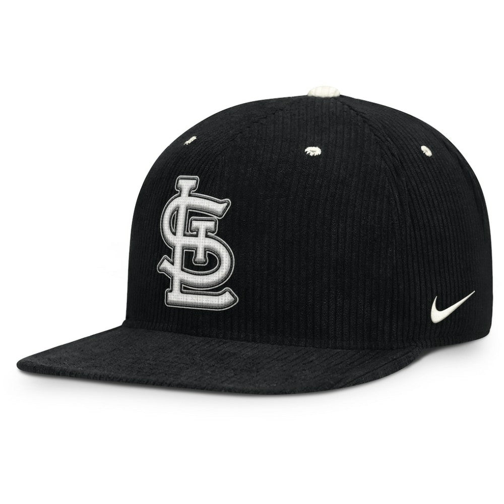 St. Louis Cardinals Nike Pro Corduroy Structured Snapback Hat - Black - Nike Sale