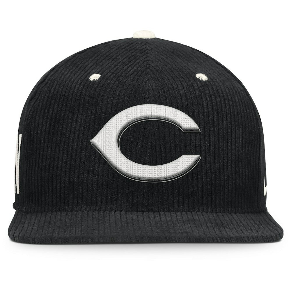 Cincinnati Reds Nike Pro Corduroy Structured Snapback Hat - Black - Nike Discount