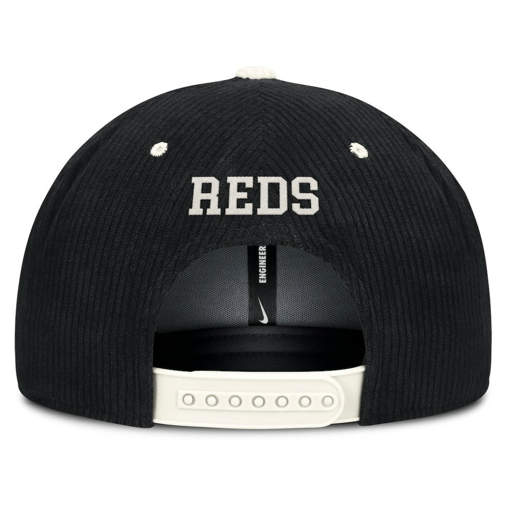 Cincinnati Reds Nike Pro Corduroy Structured Snapback Hat - Black - Nike Discount