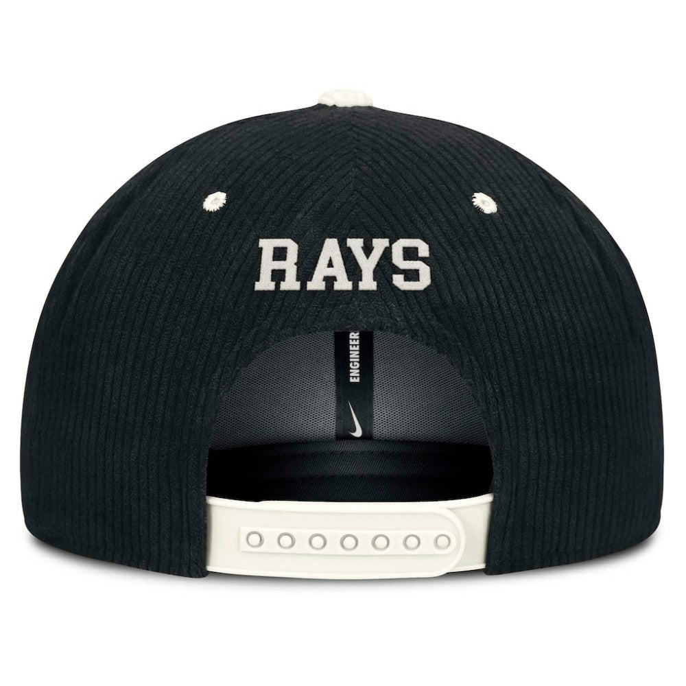 Tampa Bay Rays Nike Pro Corduroy Structured Snapback Hat - Black - Nike Lifestyle