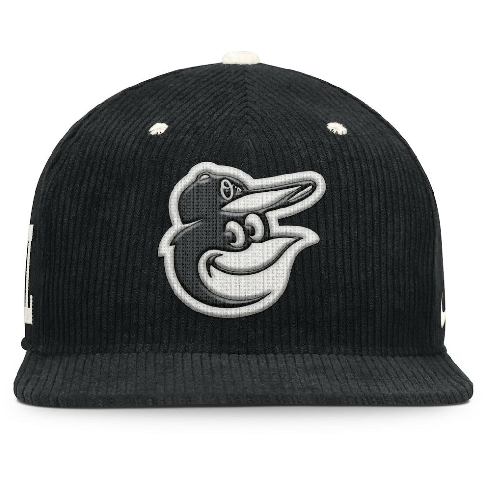 Baltimore Orioles Nike Pro Corduroy Structured Snapback Hat - Black - Nike Lifestyle
