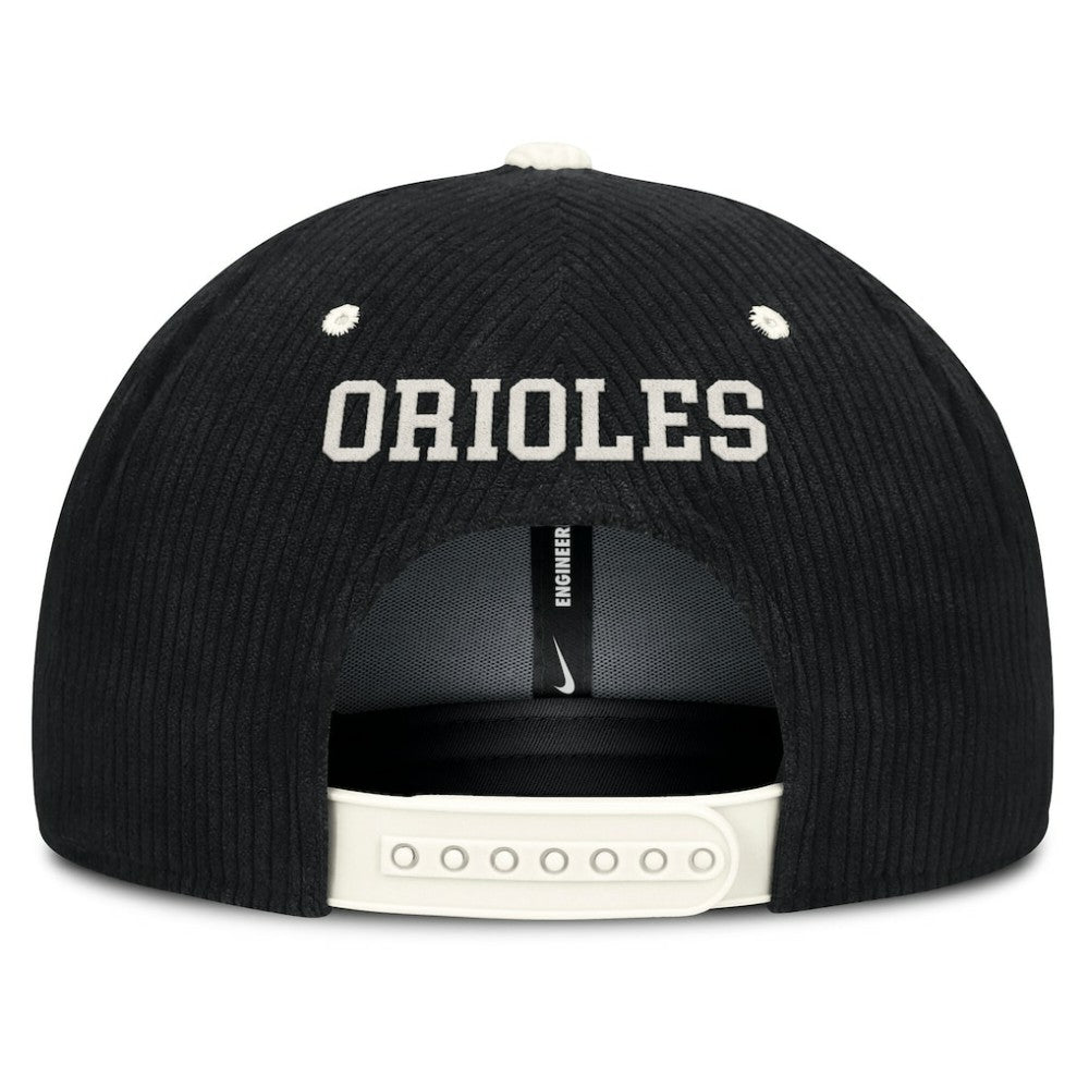Baltimore Orioles Nike Pro Corduroy Structured Snapback Hat - Black - Nike Lifestyle