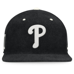 Philadelphia Phillies Nike Pro Corduroy Structured Snapback Hat - Black - Nike Online