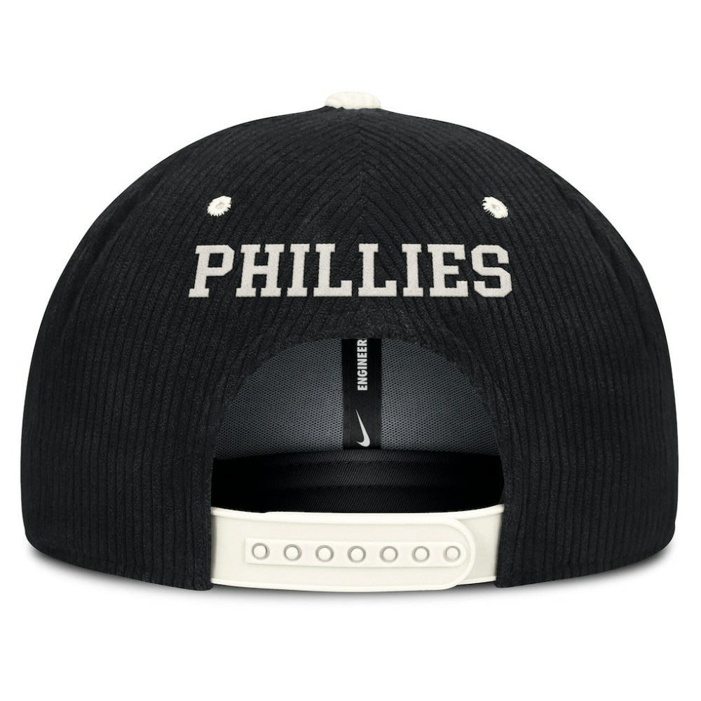 Philadelphia Phillies Nike Pro Corduroy Structured Snapback Hat - Black - Nike Online