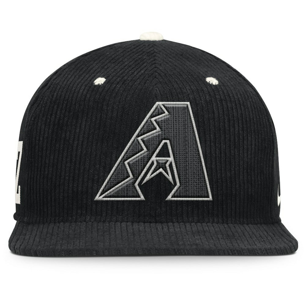Arizona Diamondbacks Nike Pro Corduroy Structured Snapback Hat - Black - Nike Discount