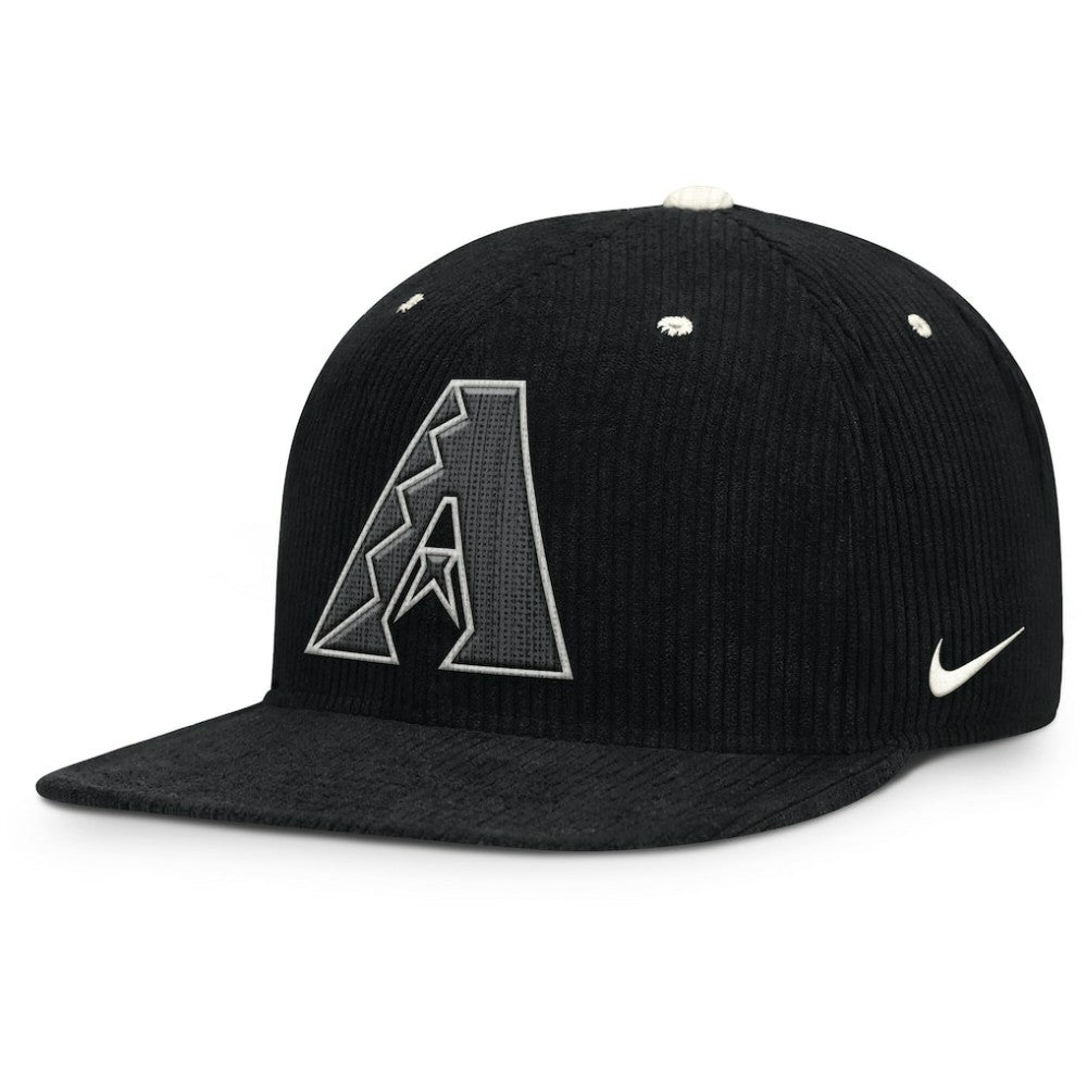 Arizona Diamondbacks Nike Pro Corduroy Structured Snapback Hat - Black - Nike Discount