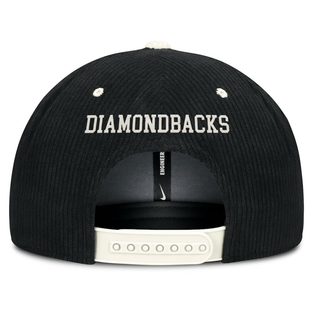 Arizona Diamondbacks Nike Pro Corduroy Structured Snapback Hat - Black - Nike Discount
