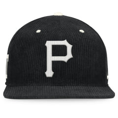 Pittsburgh Pirates Nike Pro Corduroy Structured Snapback Hat - Black - Nike on Sale