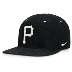 Pittsburgh Pirates Nike Pro Corduroy Structured Snapback Hat - Black - Nike on Sale