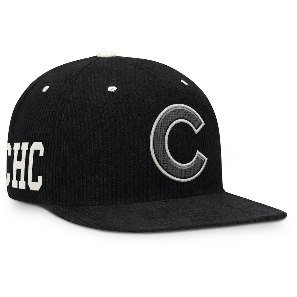 Chicago Cubs Nike Pro Corduroy Structured Snapback Hat - Black - Nike on Sale