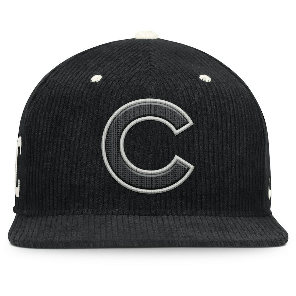 Chicago Cubs Nike Pro Corduroy Structured Snapback Hat - Black - Nike on Sale