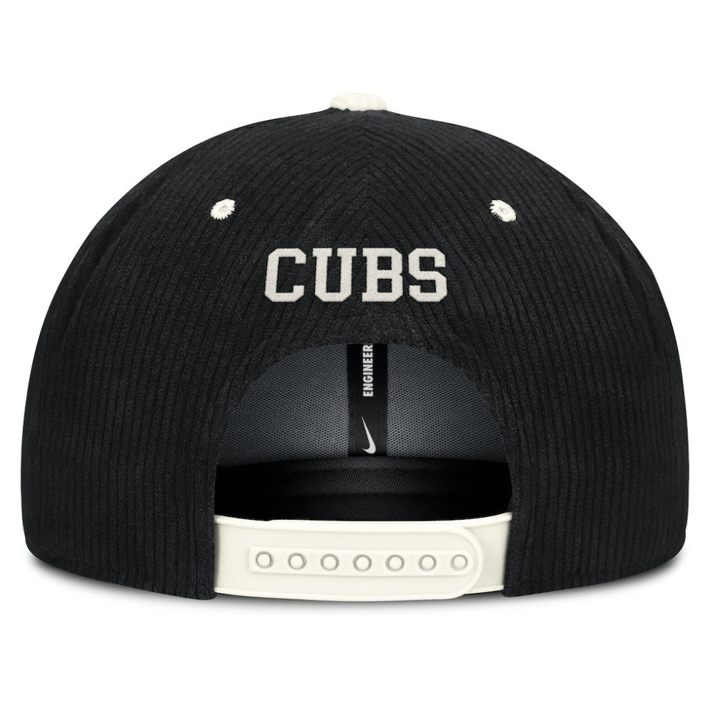 Chicago Cubs Nike Pro Corduroy Structured Snapback Hat - Black - Nike on Sale