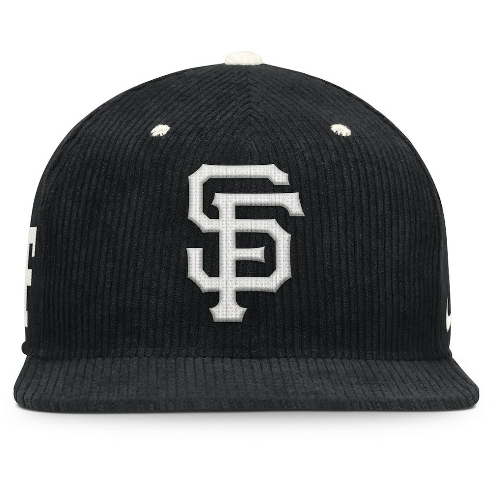 San Francisco Giants Nike Pro Corduroy Structured Snapback Hat - Black - Nike Discount