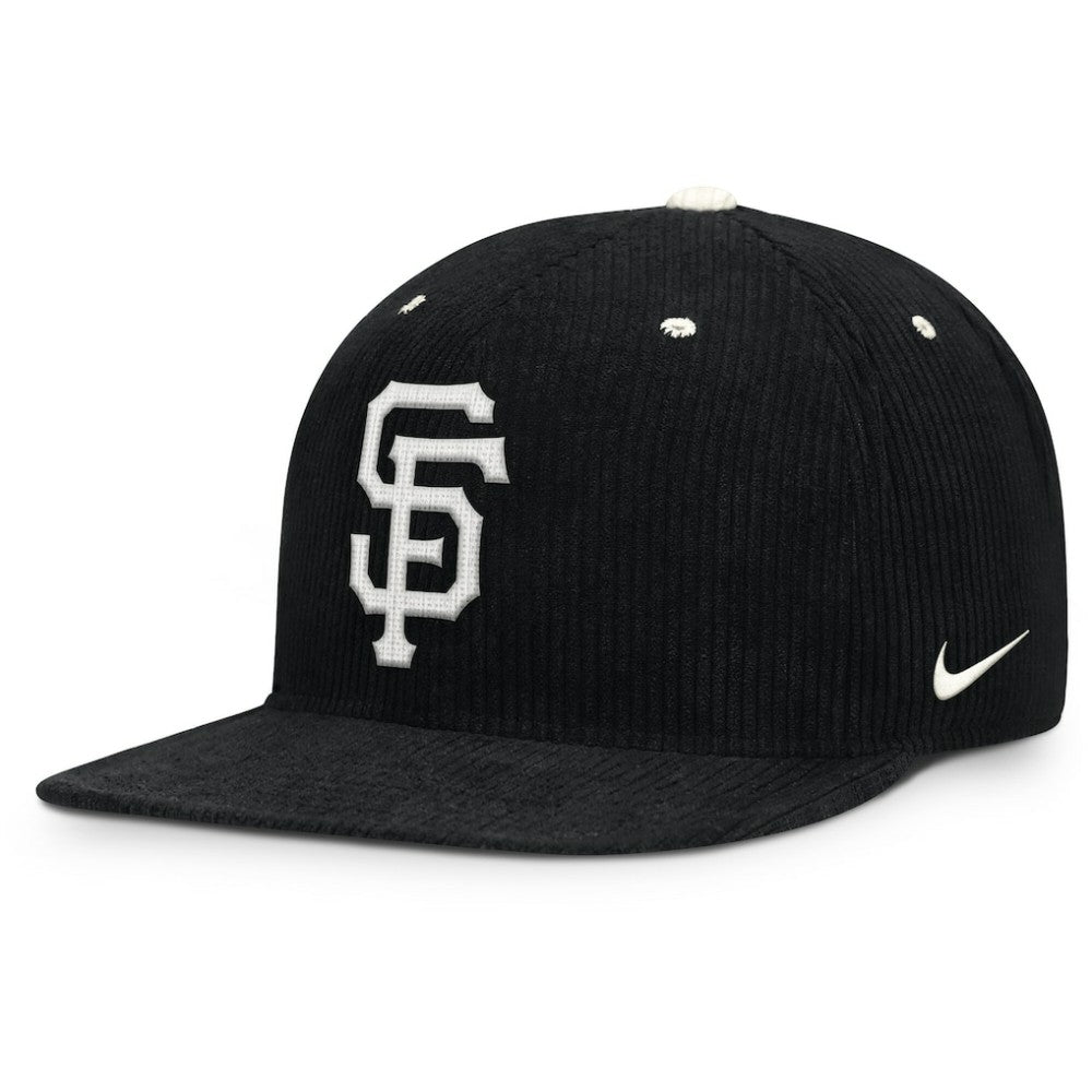 San Francisco Giants Nike Pro Corduroy Structured Snapback Hat - Black - Nike Discount