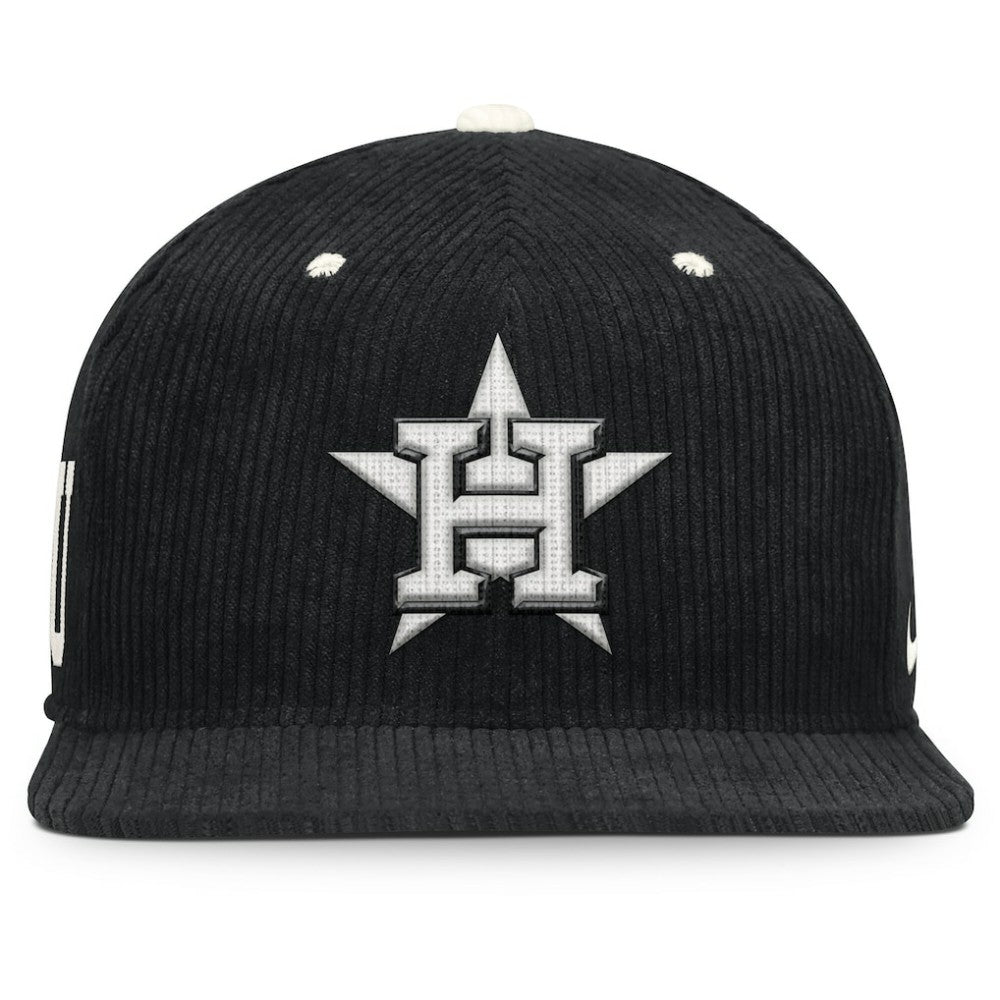 Houston Astros Nike Pro Corduroy Structured Snapback Hat - Black - Nike Lifestyle