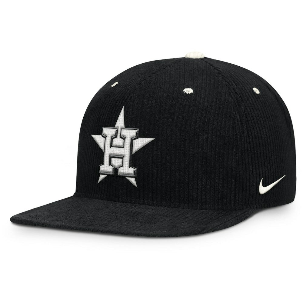Houston Astros Nike Pro Corduroy Structured Snapback Hat - Black - Nike Lifestyle