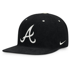 Atlanta Braves Nike Pro Corduroy Structured Snapback Hat - Black - Nike Sale