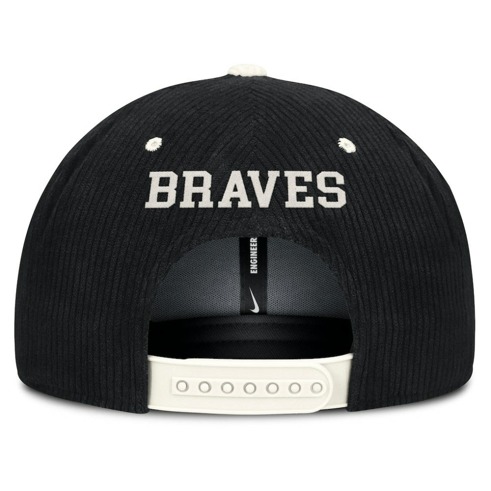 Atlanta Braves Nike Pro Corduroy Structured Snapback Hat - Black - Nike Sale
