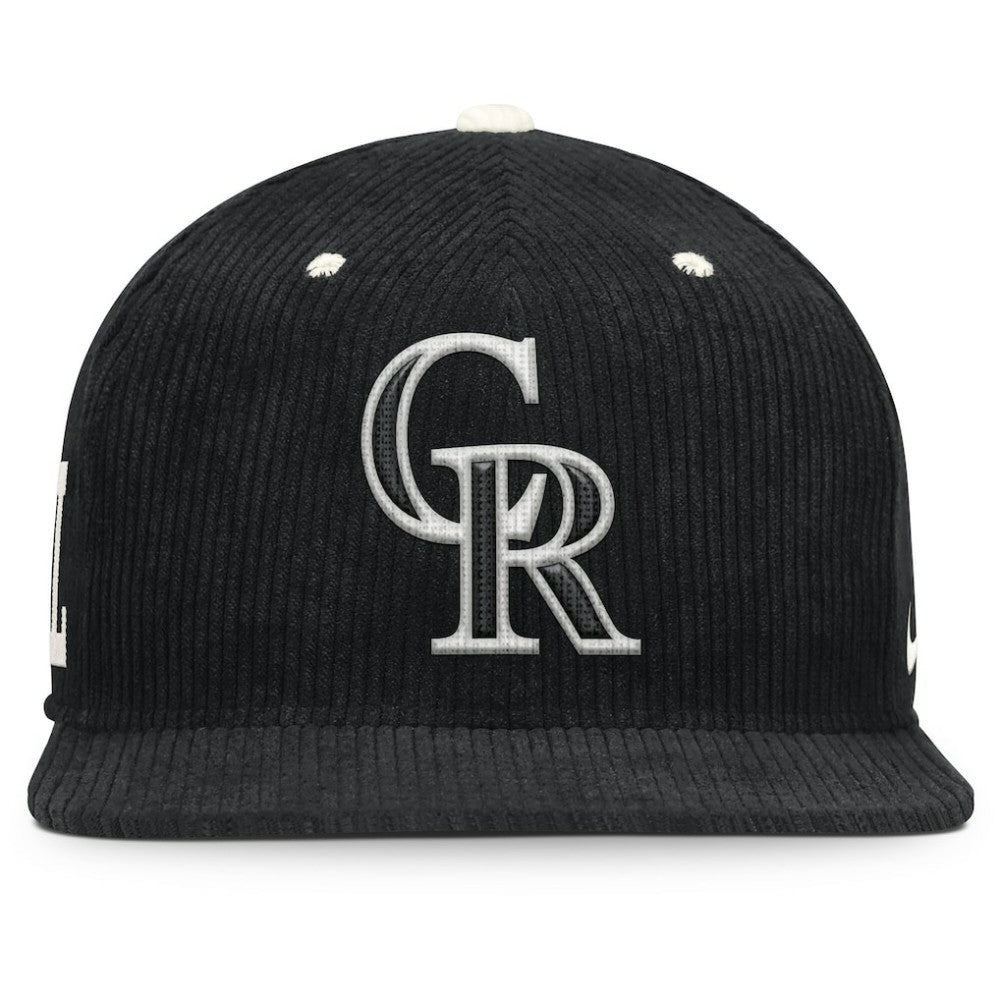 Colorado Rockies Nike Pro Corduroy Structured Snapback Hat - Black - Nike Online