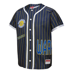 Golden State Warriors x DANNIJO Women's Fashion Baseball Jersey for sale Blue | Mitchell & Ness