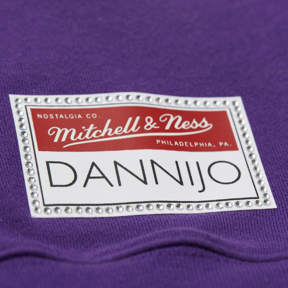 Los Angeles Lakers x DANNIJO Women's Blocked Pullover Sweatshirt Gold/Purple | Mitchell & Ness discount