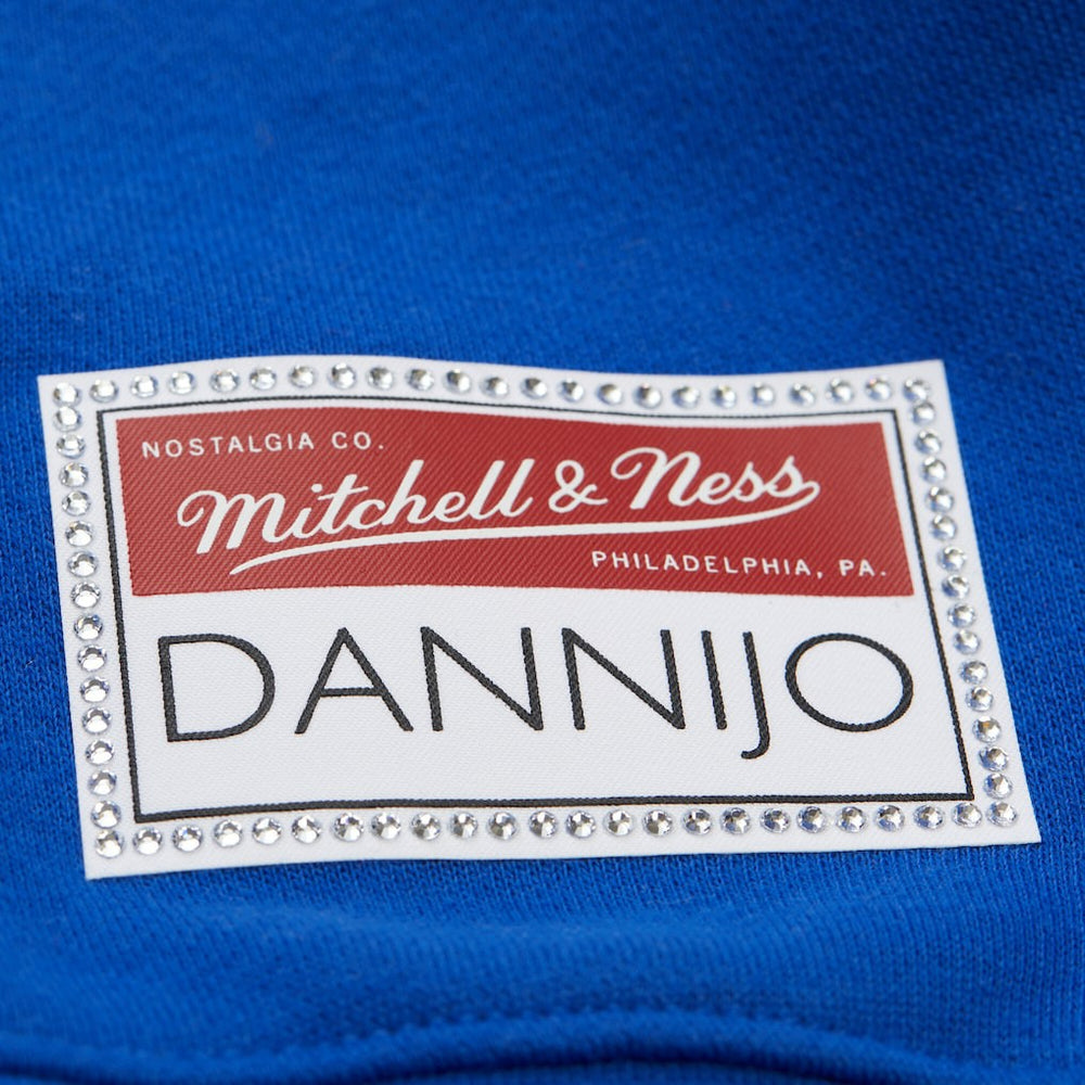 Golden State Warriors x DANNIJO Women's Blocked Pullover Sweatshirt for sale Gold/Royal | Mitchell & Ness outlet