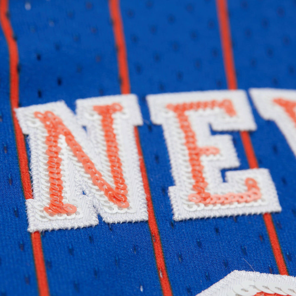 Patrick Ewing New York Knicks x DANNIJO Women's Fashion Cropped Basketball Jersey Royal | Mitchell & Ness for sale