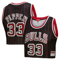 Scottie Pippen Chicago Bulls x DANNIJO Women's Fashion Cropped Basketball Jersey for sale Black | Mitchell & Ness Near Me