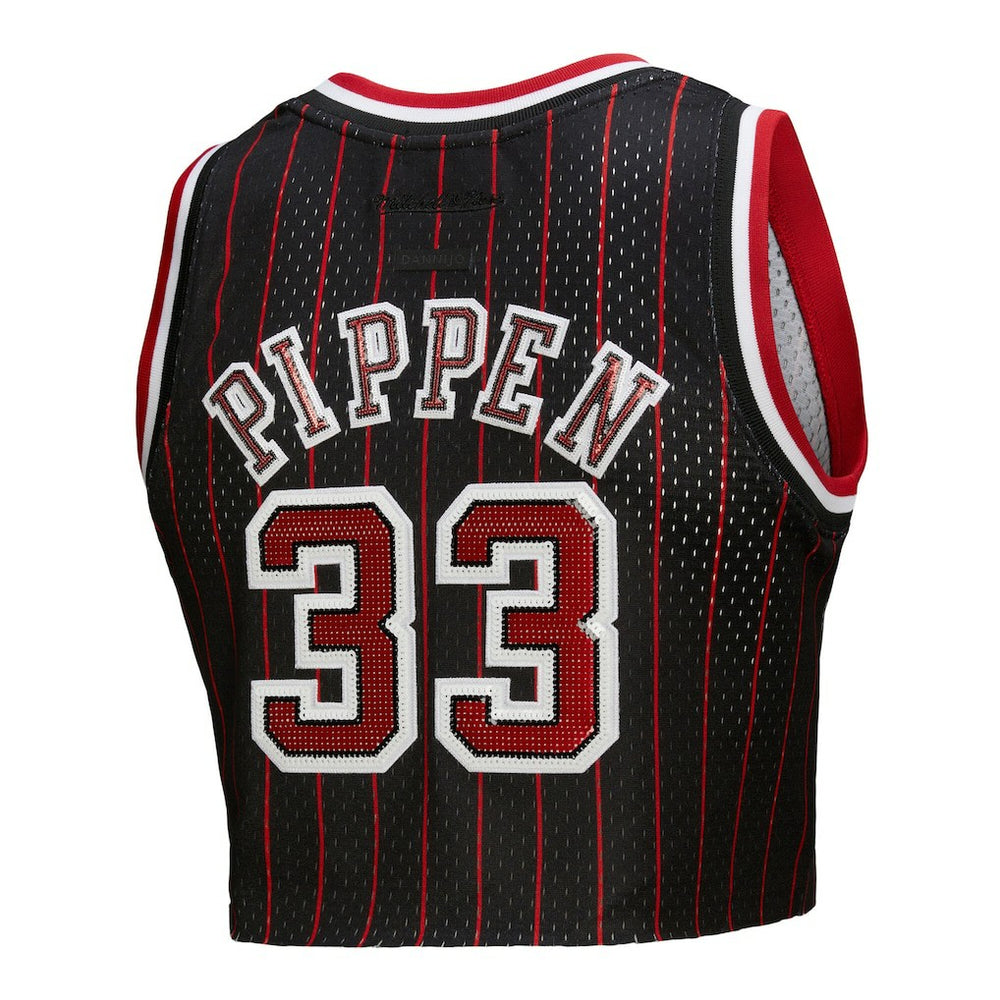 Scottie Pippen Chicago Bulls x DANNIJO Women's Fashion Cropped Basketball Jersey for sale Black | Mitchell & Ness Near Me