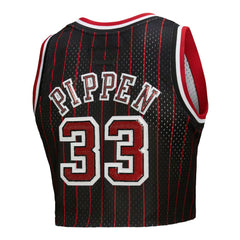Scottie Pippen Chicago Bulls x DANNIJO Women's Fashion Cropped Basketball Jersey for sale Black | Mitchell & Ness Near Me