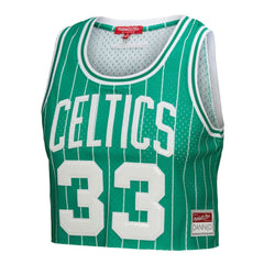 Larry Bird Boston Celtics x DANNIJO Women's Fashion Cropped Basketball Jersey Kelly Green | Mitchell & Ness outlet