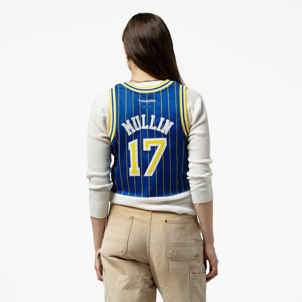 Chris Mullin Golden State Warriors x DANNIJO Women's Fashion Cropped Basketball Jersey for sale Royal | Mitchell & Ness US