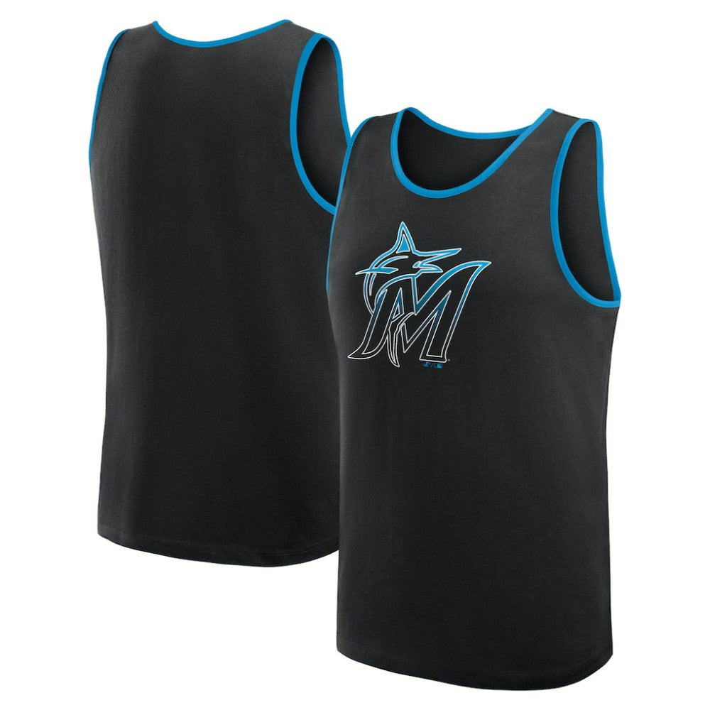 Miami Marlins Logo Athletic Unmatched Success Tank Top - Black - MLB Sale