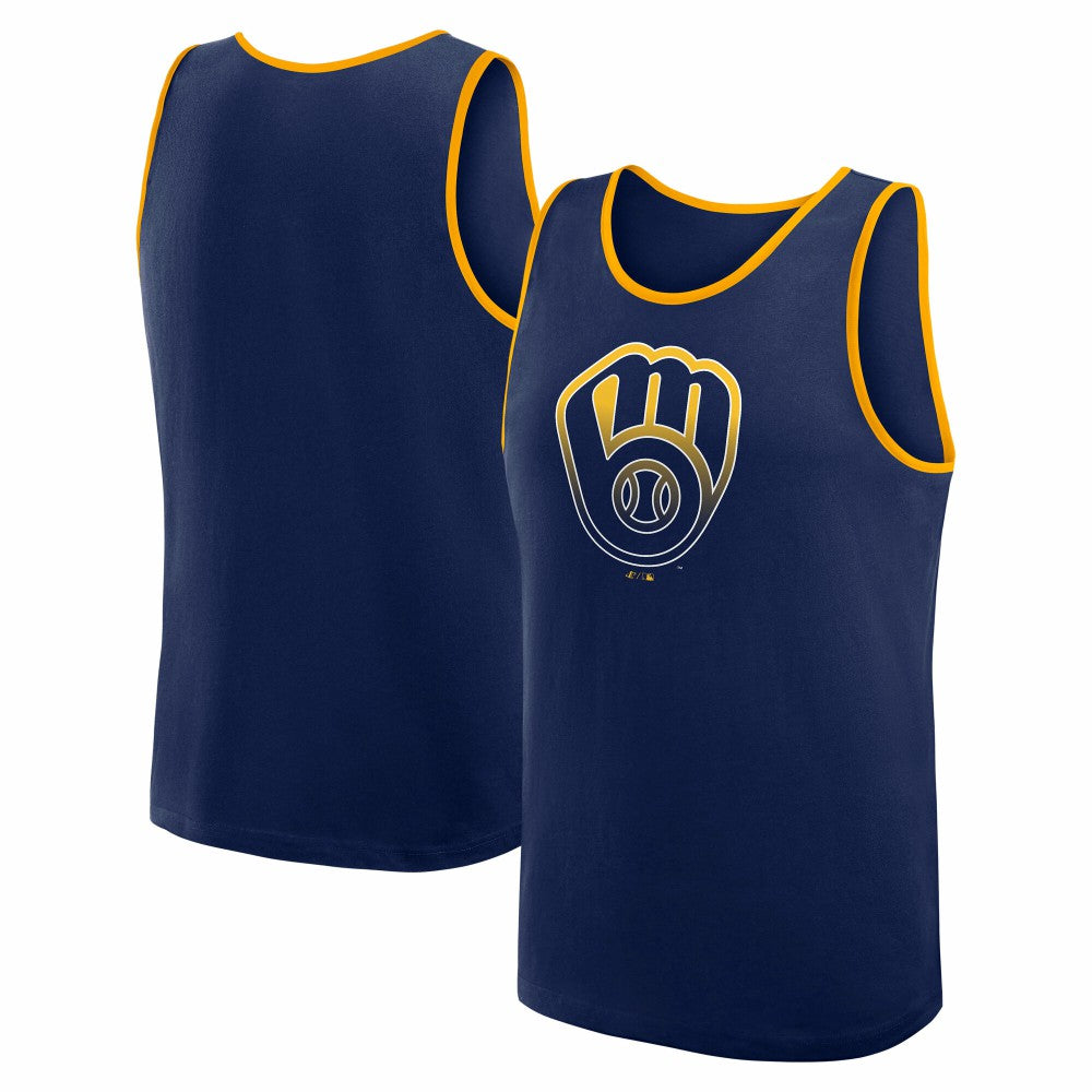 Milwaukee Brewers Logo Athletic Unmatched Success Tank Top - Navy - MLB Online