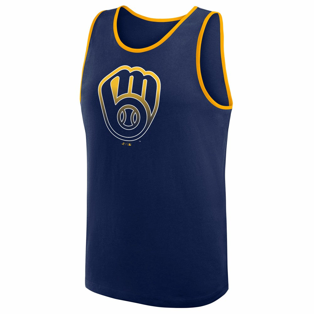 Milwaukee Brewers Logo Athletic Unmatched Success Tank Top - Navy - MLB Online