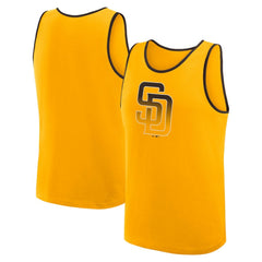 San Diego Padres Logo Athletic Unmatched Success Tank Top - Gold - MLB Lifestyle