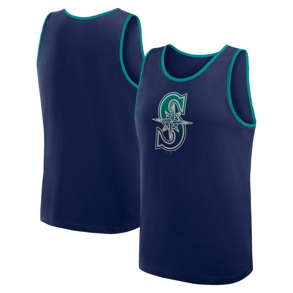 Seattle Mariners Logo Athletic Unmatched Success Tank Top - Navy - MLB Lifestyle