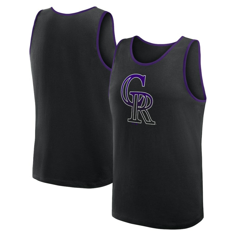 Colorado Rockies Logo Athletic Unmatched Success Tank Top - Black - MLB Discount