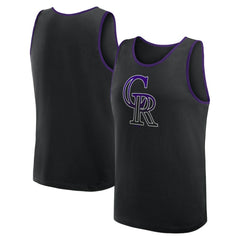 Colorado Rockies Logo Athletic Unmatched Success Tank Top - Black - MLB Discount